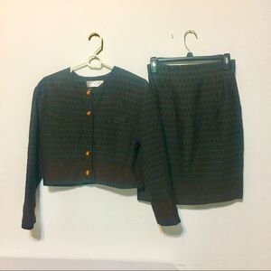 Vintage Embroidered Skirt & Jacket Suit Set